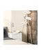 Veis Metal Table Lamp for Socket E14 with Beige Shade and Silver Base