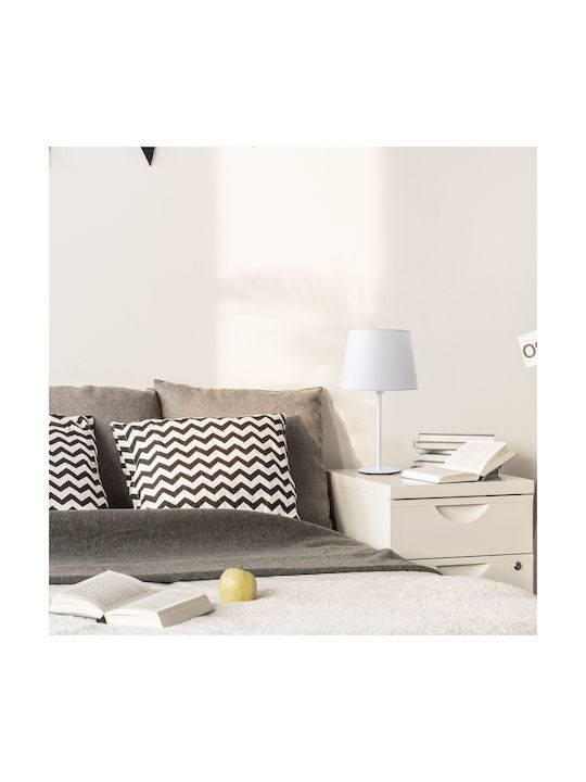 Veis Fabric Table Lamp for Socket E14 with Brown Shade and White Base