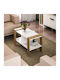 Rectangular Central Coffee Table Arsida Wooden White / Walnut M90xP60xH42cm