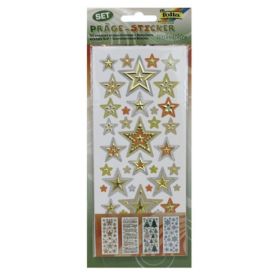 Folia Crăciun Autocolante pentru Perete 10x23cm. 4buc