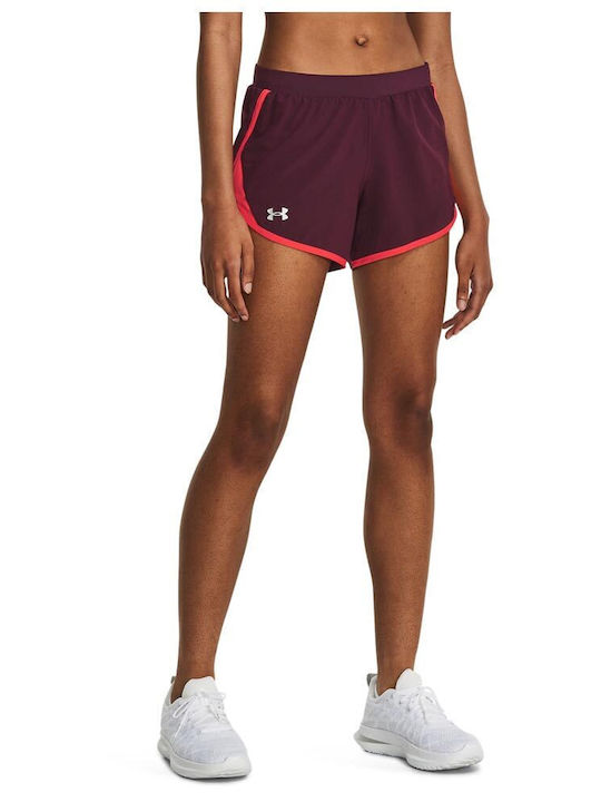 Under Armour Fly Women's Sporty Shorts Burgundy