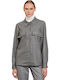 Langärmelig Damen Hemd Gray Monochrom