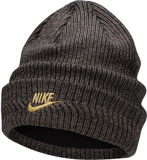 Peak Beanie Unisex Σκούφος Πλεκτός σε Μαύρο χρώμα