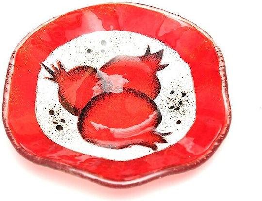 Kallisti Glass Dekorative Platte Rund Glas Rosa 1Stück 15x15cm