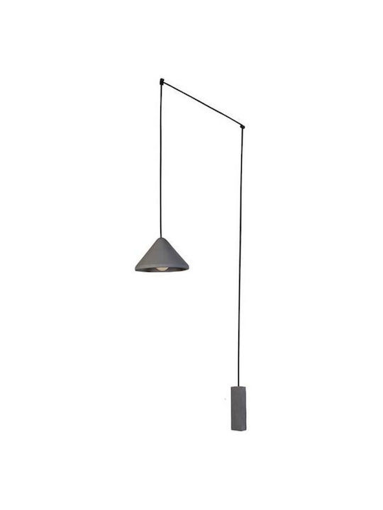 Zambelis Lights Modern Lamp Wall with Socket E27 Gray 22cm