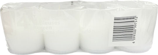 Bolsius Dekorative Votivkerze Kegel Weiß 6,50cm 245g 4Stücke