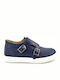 Boys Moccasins Navy Blue