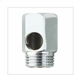 QWaterFilters Npt 1/2"-1/2"-1/4" Ψηλός Κλέφτης Νερού για Φίλτρα Νερού Ασημί