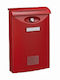 Basi Bk 300 Außenbereich Briefkasten Metallisch in Rot Farbe 21.5x6.8x30cm