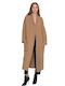 Aggel Women's Wool Midi Coat with Buttons CAMEL