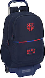 F.C. Barcelona F.c Σχολική Τσάντα Τρόλεϊ Γυμνασίου - Λυκείου Μ32 x Π16 x Υ44εκ