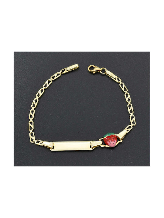 Kids Gold ID Bracelet 9K for Girl