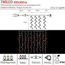 740 Lights LED 4m. x 300cm Warm White type Curtain 1pcs
