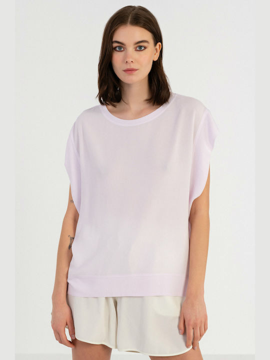 Damen Sommer Kurzärmeliges Lila Bluse