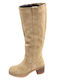 Plato Suede Women's Boots with Zipper Khaki