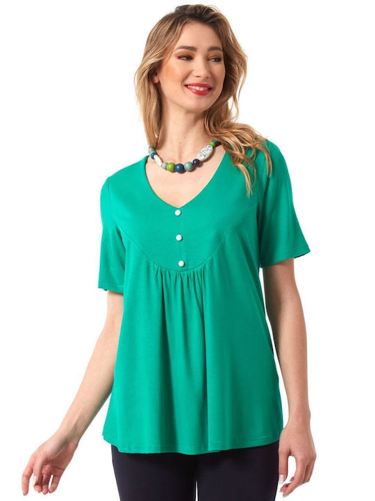 Anna Raxevsky Women's Blouse Short Sleeve green (prásini)