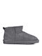 Suede Women's Ankle Boots with Fur Gray