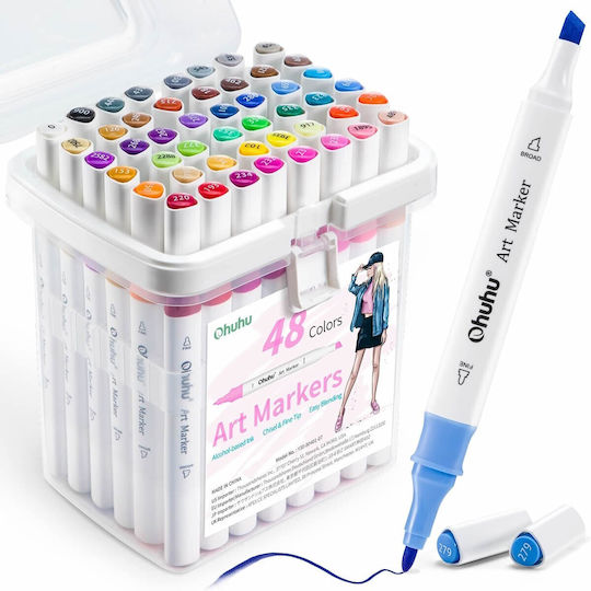 Ohuhu Oahu Fine & Chisel 48 Alcohol Markers 3mm