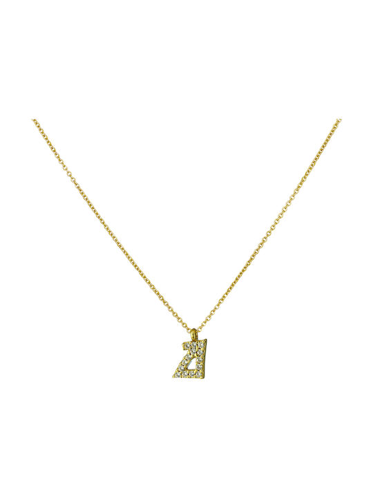 Fa Cad'oro Necklace from Gold 14K with Zircon and Letter Option