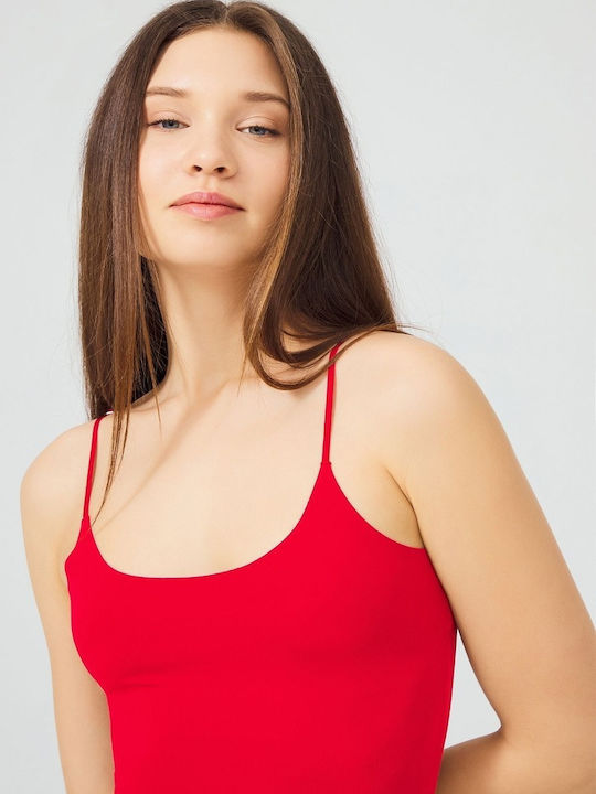 CottonHill Christina Bluza Damă Cu Bretele Roșie
