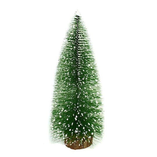 Christmas Decorative Snowy Wood Tree 12cm Green