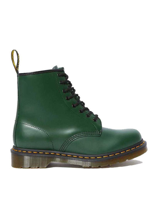 Smooth Leather Women's Ankle Boots Green