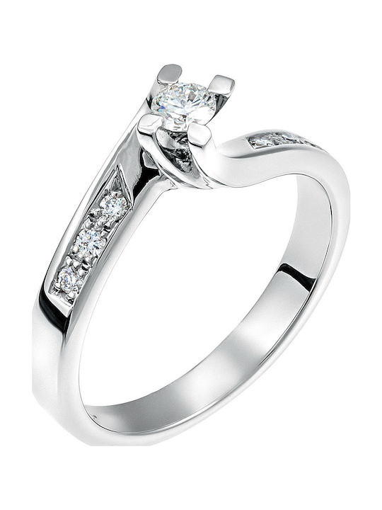 Fa Cad'oro Einzelstein aus Weißgold 18K mit Diamant