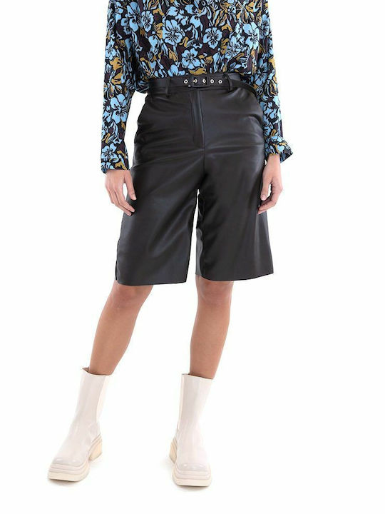 MY T Women's Bermuda Shorts Leather Coffee