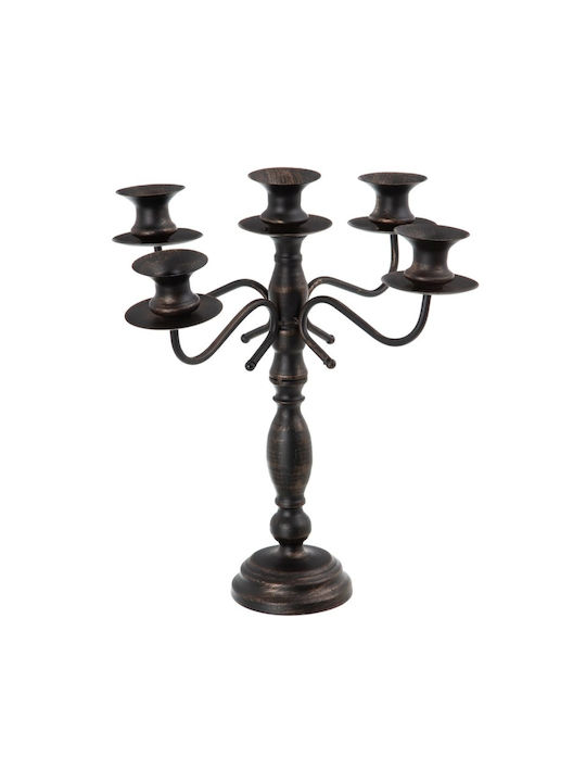 BigBuy Candle Holder Metal in Black Color 42x42x42cm 1pcs