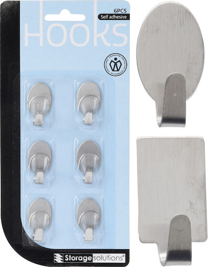 Koopman Inox Hanger Kitchen Hook with Sticker Silver 6pcs CY5654840