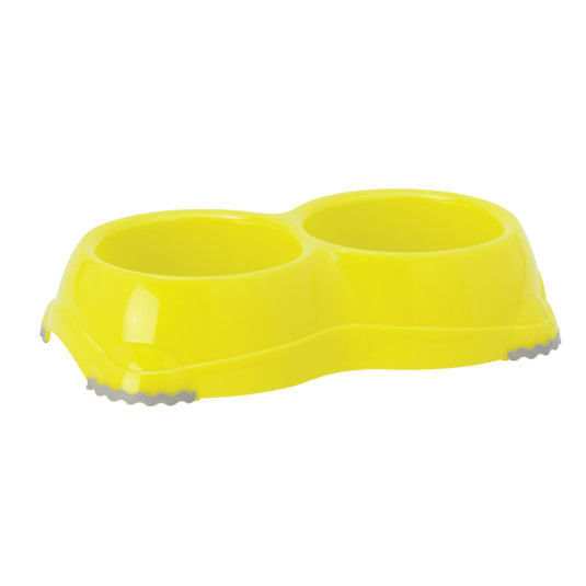 Moderna Plastic Bol Mâncare pentru Câine 2x 645ml în Culoare Galben