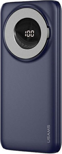 Usams PB62 MagSafe Power Bank 10000mAh 20W με Θύρα USB-A και Θύρα USB-C Power Delivery / Quick Charge 3.0 Μπλε