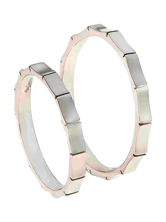 Fa Cad'oro Ehering-Set aus Weißgold 14K
