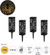 GloboStar Set of 4 Spiked Solar Light Lanterns 0.8W 10lm Warm White 2700K with Photocell IP65