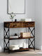 Console Table Wood & Metal Smoky Oak L75xW28xH75cm