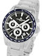 Jacques Lemans Liverpool Ανδρικό Ρολόι 40mm Χρονογράφος Μπαταρίας με Ασημί Μεταλλικό Μπρασελέ