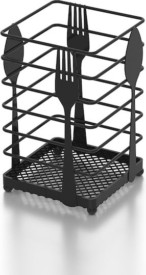 Tekno-Tel Suport De Scurgere Pentru Tacâmuri Metalic Negru 17x10.5cm