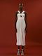 Summer Midi Evening Dress with Tearing White