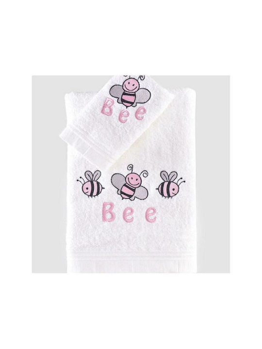 Rythmos Set of baby towels 2pcs Honey Bee Pink