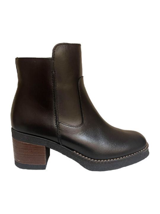 Wikers Leder Damen Knöchelstiefel Schwarz