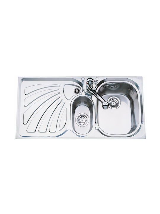 Macart Suter Sl-100 Ένθετος Νεροχύτης Αριστερός Inox Σατινέ Μ100xΠ50cm Ασημί