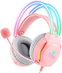 Onikuma X26 Over Ear Gaming Headset με σύνδεση 3.5mm Ροζ