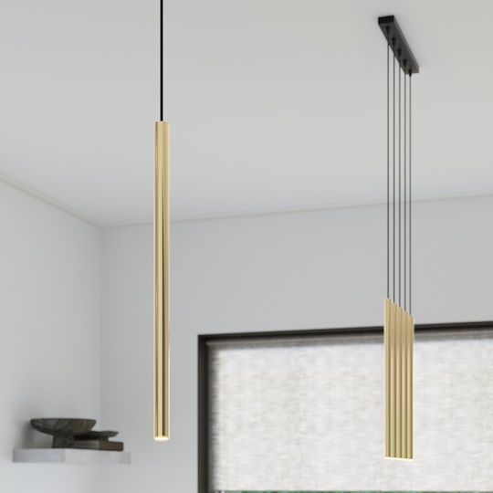 Sollux Pastelo Pendant Light Gold 8x8x100cm