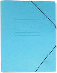 Uni Pap Folder Prespan with Rubber Band and Ears for Paper A4 Light Blue 5-49-86