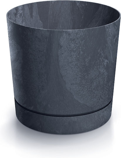 Prosperplast Topf Beton Anthracite mit Untersetzer
