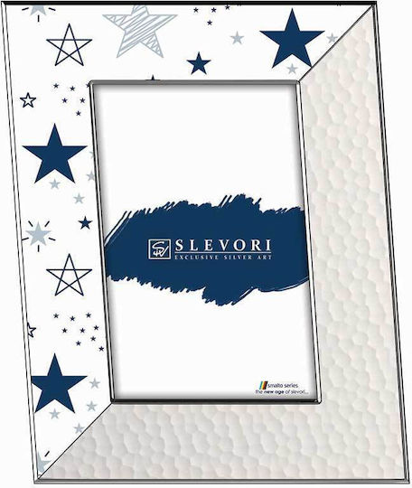 Slevori Kinder Fotorahmen Silber Weiß 10x15cm