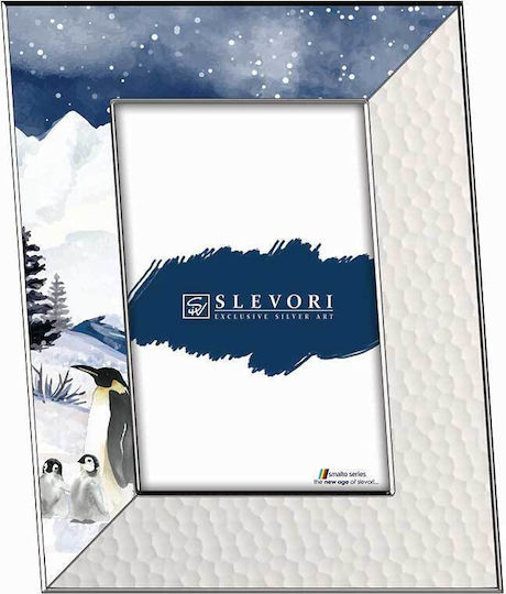 Slevori Kinder Fotorahmen Silber Blau 10x15cm