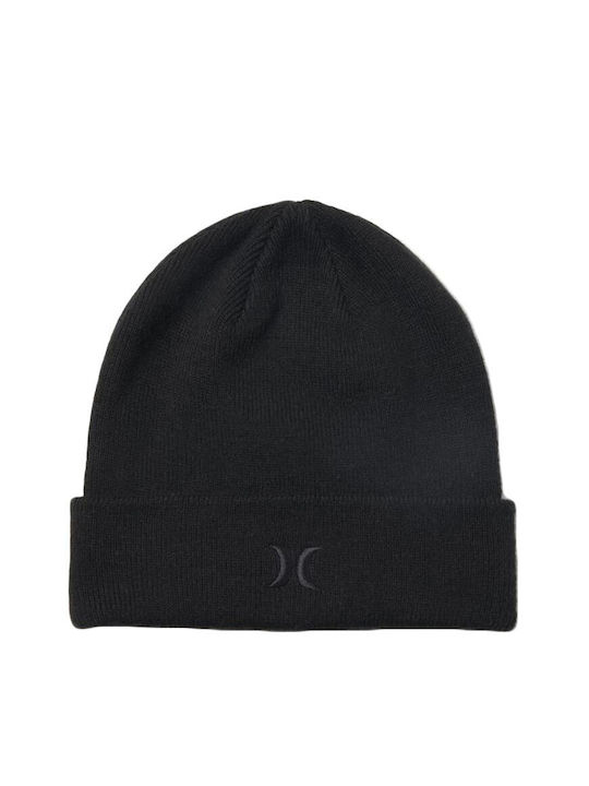 Hurley Icon Beanie Unisex Σκούφος Πλεκτός σε Μαύρο χρώμα