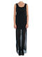 Black Label Maxi Dress with Slit Black.