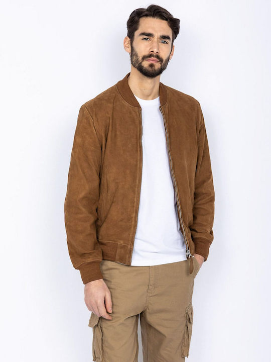 Schott Men's Winter Leather Jacket Camel (Camel)